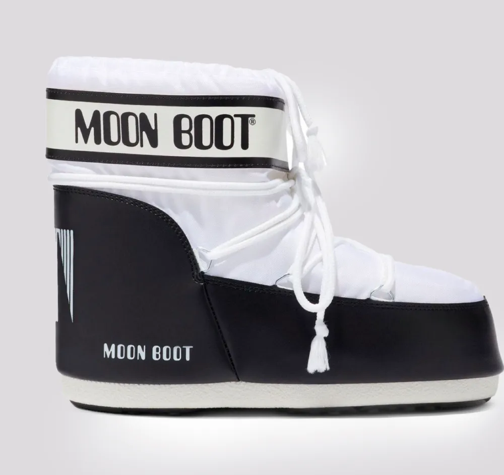 Bota Moon Boot Icon Low Nylon Black&White