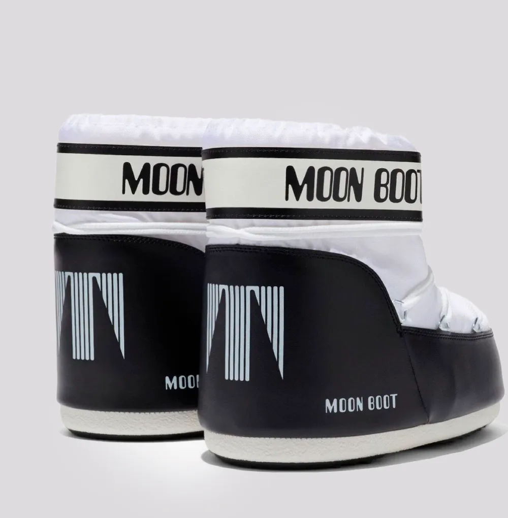 Bota Moon Boot Icon Low Nylon Black&White