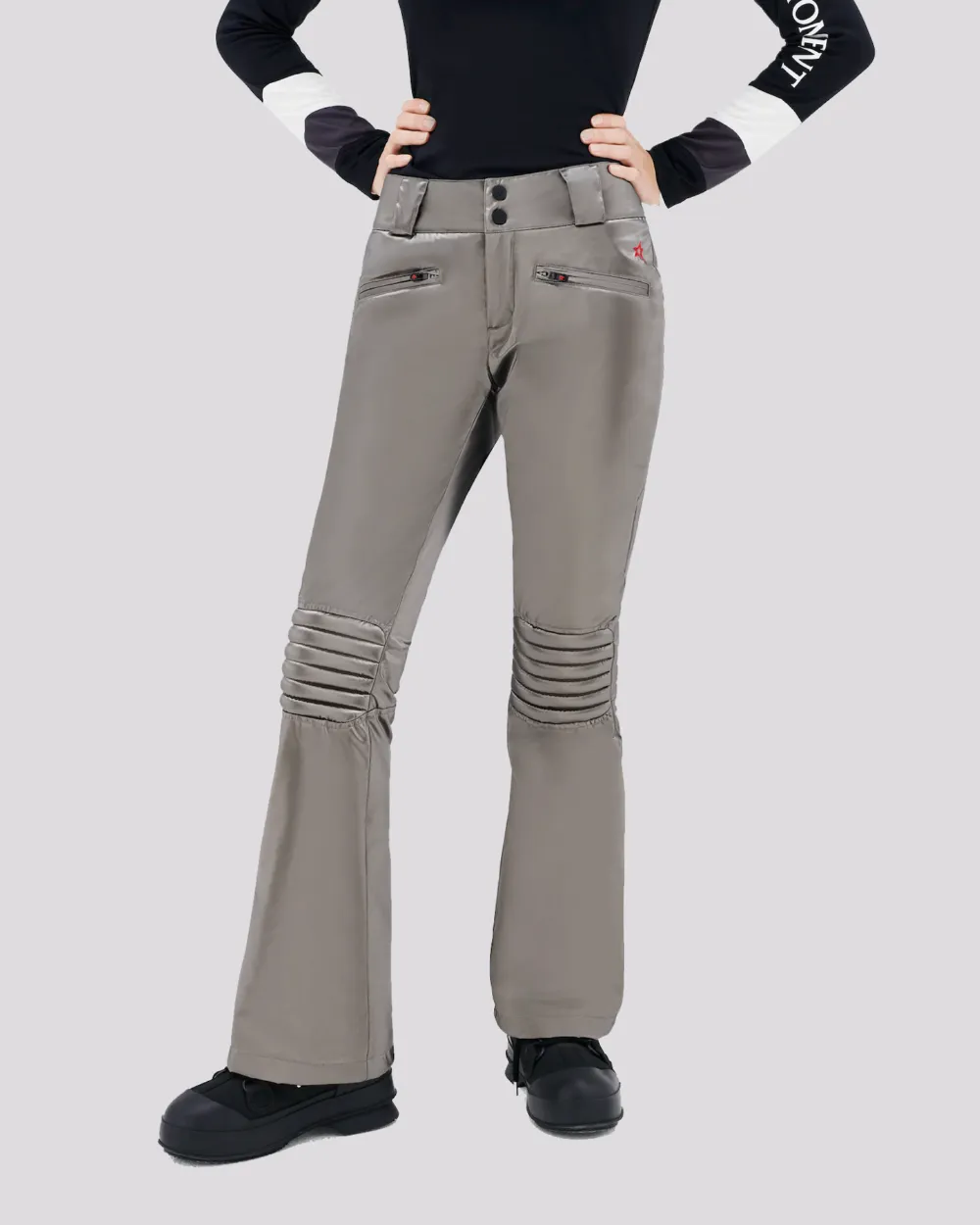 Calça Perfect Moment Mid Rise Flare Race Silver