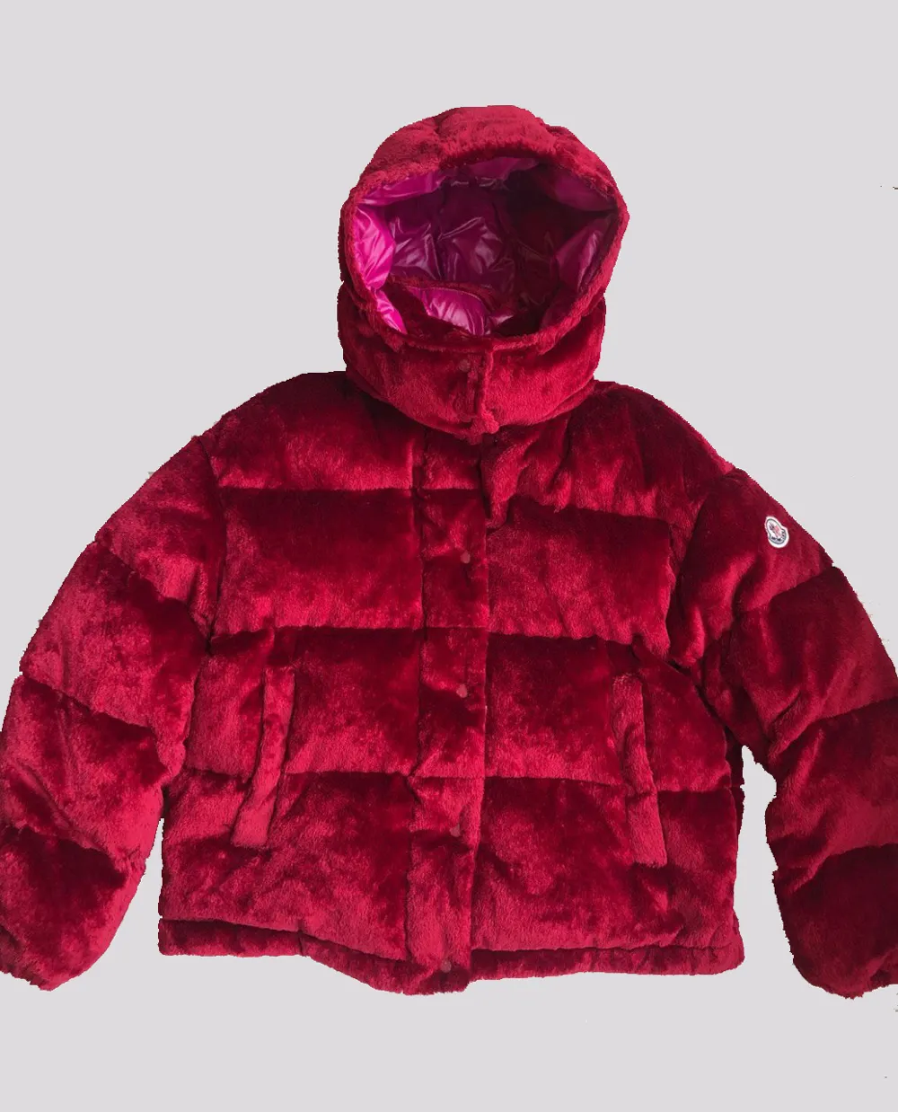 Jaqueta Moncler Casaco de Pele Red