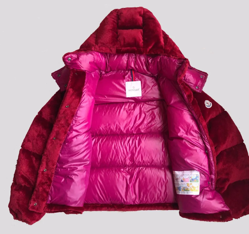 Jaqueta Moncler Casaco de Pele Red