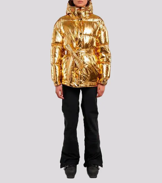 Jaqueta Perfect Moment Quilted Metallic Gold