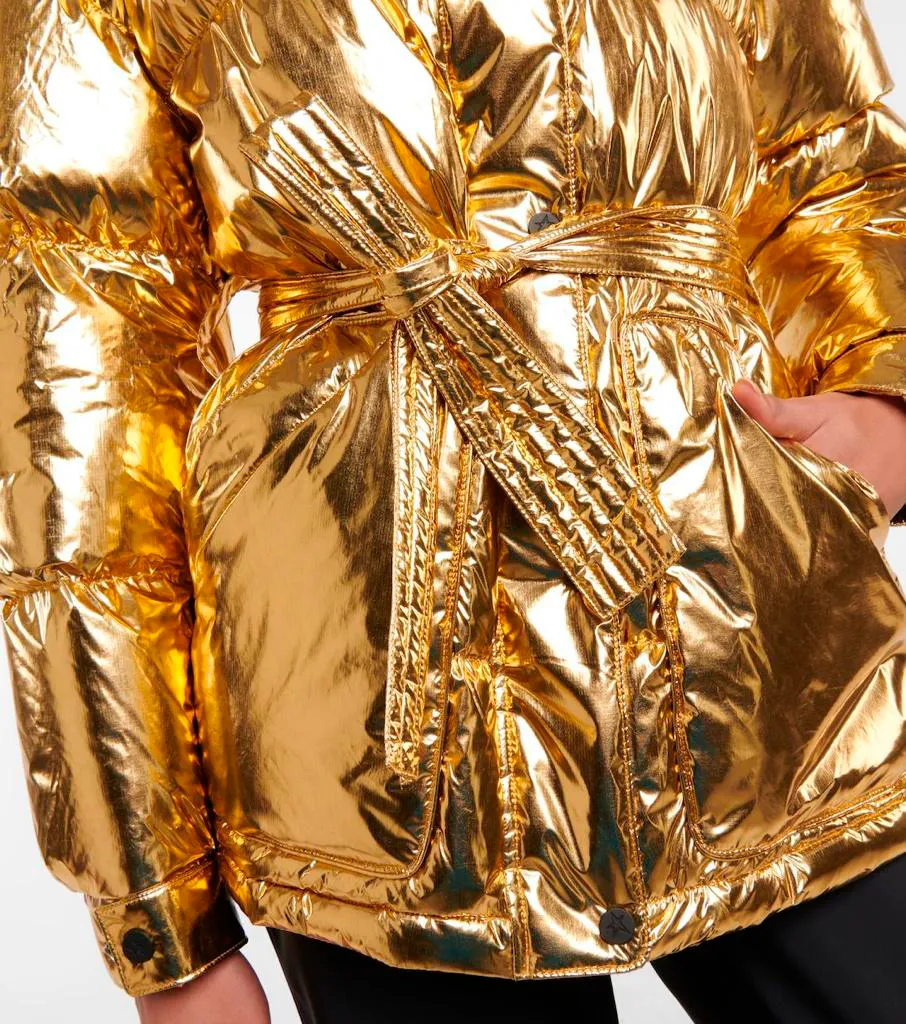 Jaqueta Perfect Moment Quilted Metallic Gold