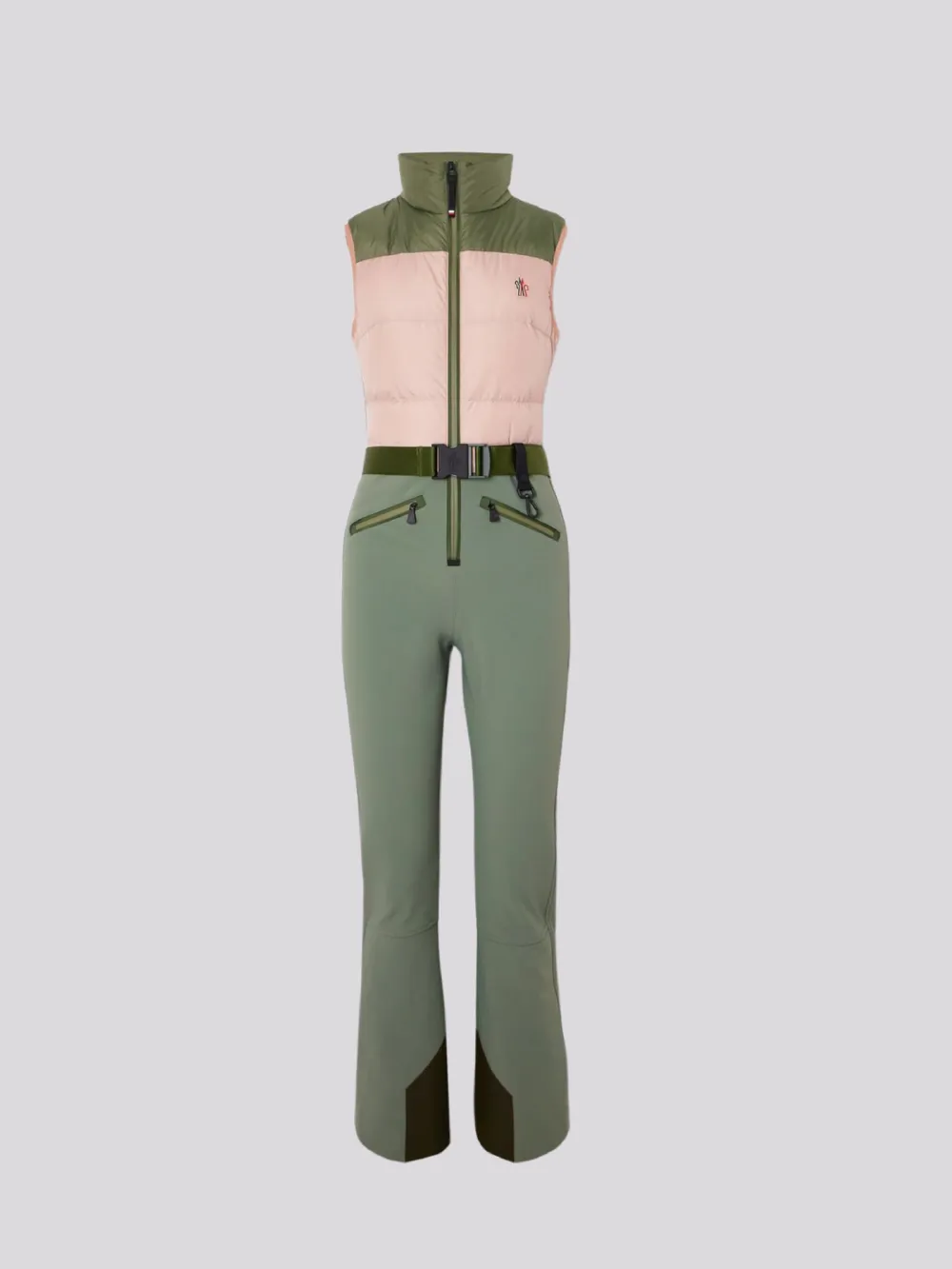 Macacão Moncler Down Filled Rose and Green com Fleece 