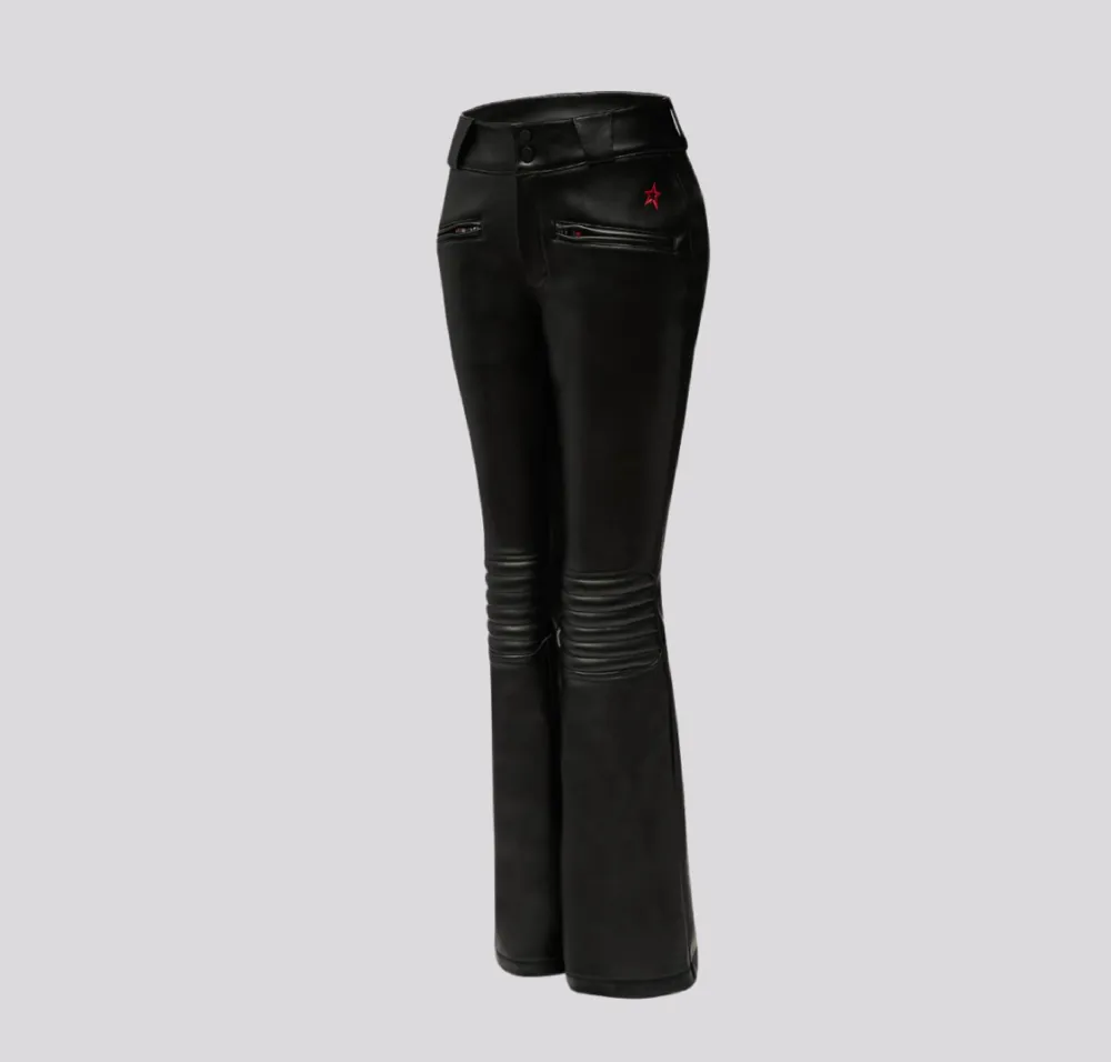 Calça Perfect Moment Aurora Flare Race Pant faux Leather