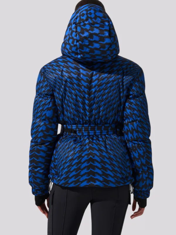 Jaqueta Perfect Moment Candice Ski Parka Twisted Houdstooth Black true Indigo
