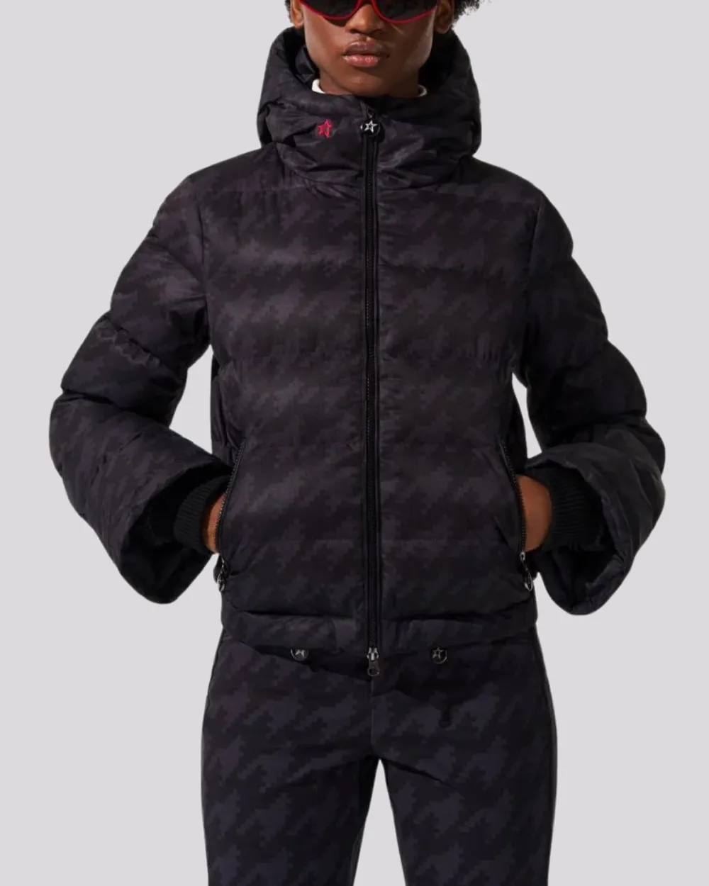 Jaqueta Perfect Moment Polar Flare Houdstooth Black&Black