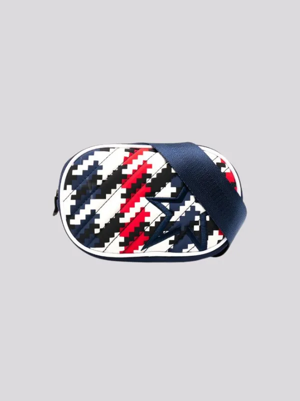 Pochete Perfect Moment Star Bum Houdstooth Blue