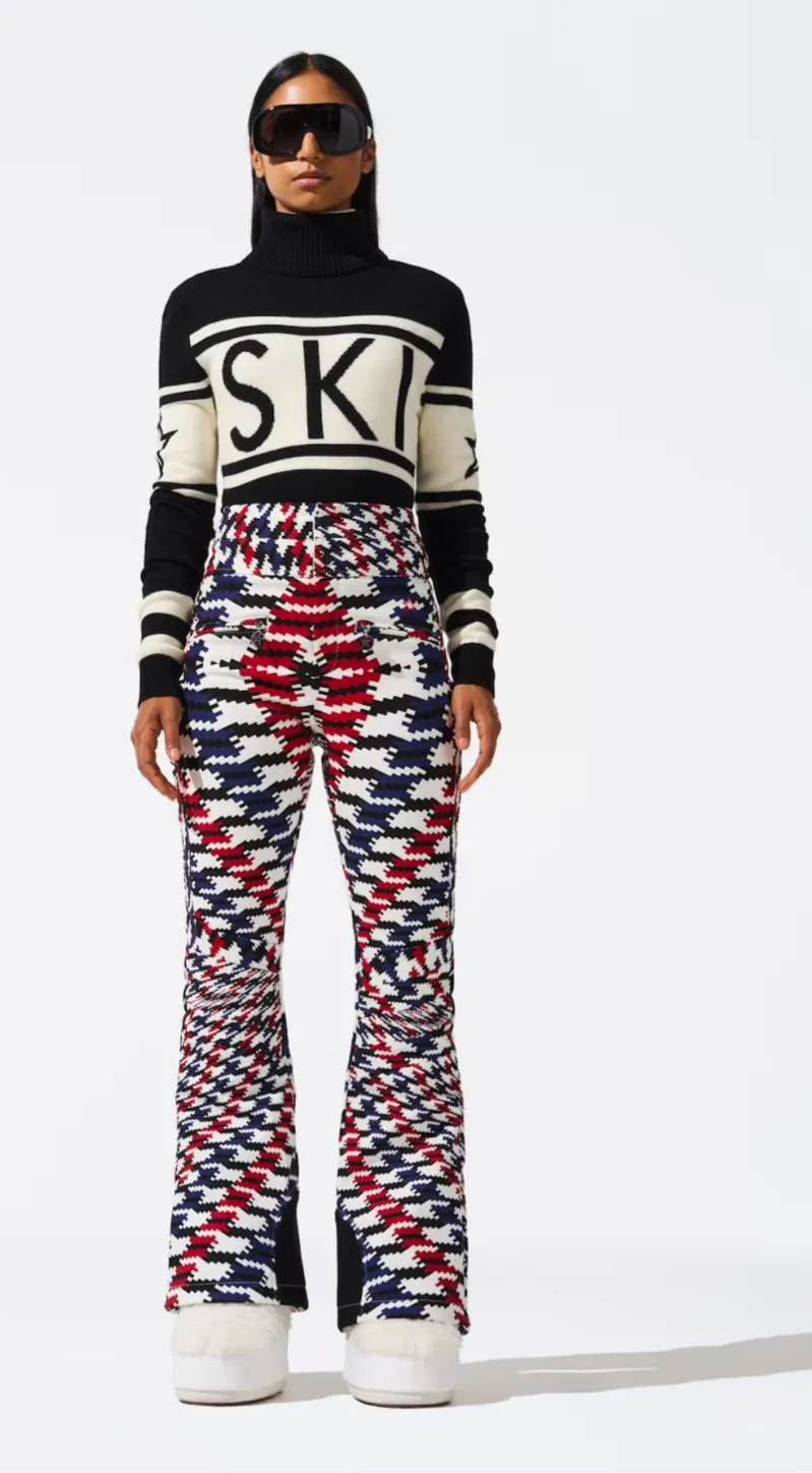 Calça Perfect Moment Aurora High Flaire Houdstooth Red