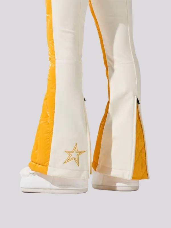 Calça Perfect Moment Mid Rise Carving Canary Yellow White