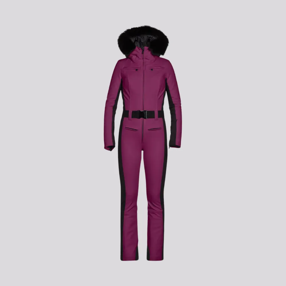 Macacão Goldbergh Parry Jumpsuit Faux Fur Grape 