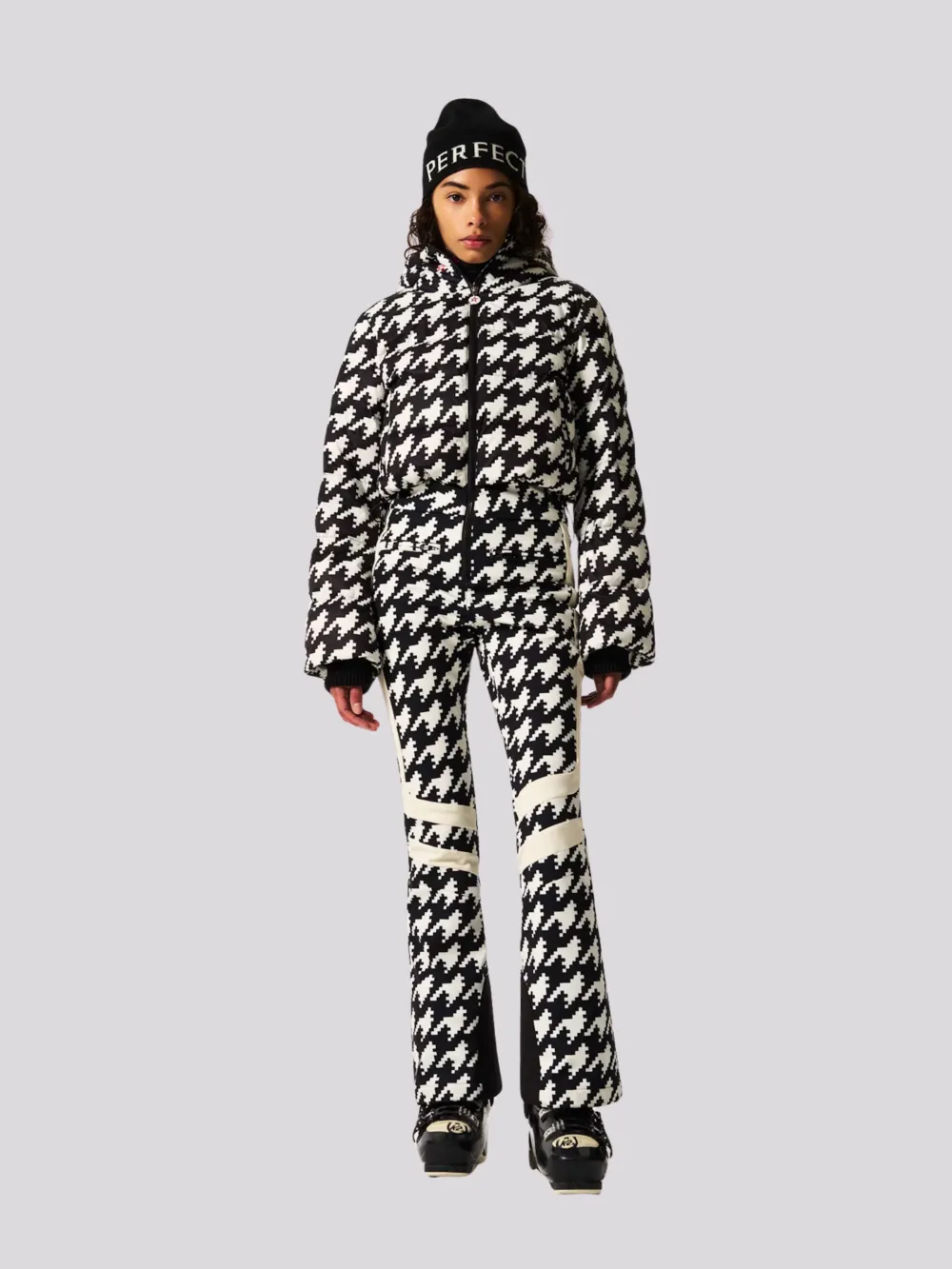 Macacão Perfect Moment Polar Flare Houndstooh Black/Snow White 