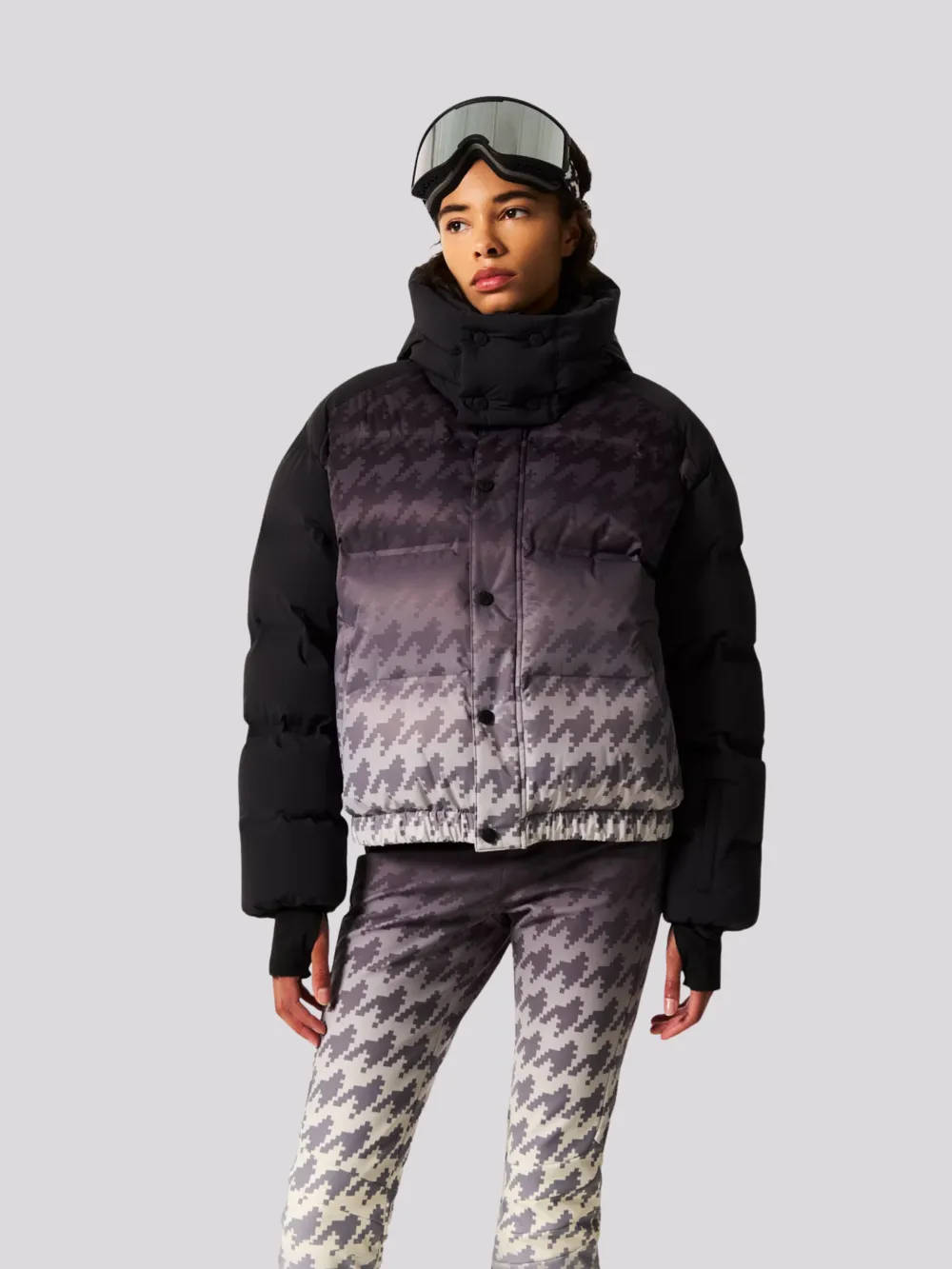 Jaqueta Perfect Moment Degrade B&W Houndstooth 