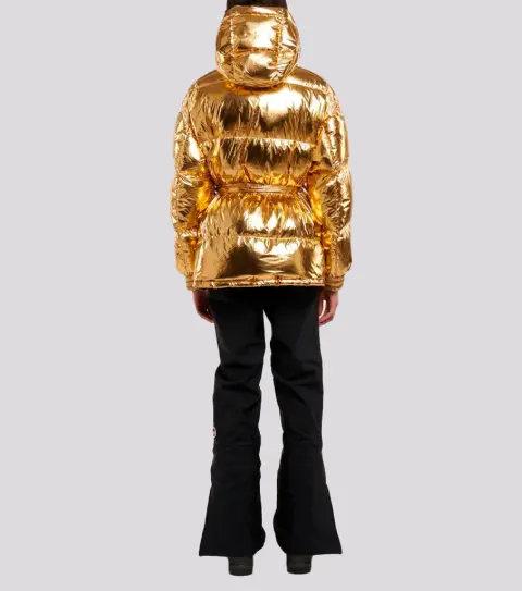Jaqueta Perfect Moment Quilted Metallic Gold