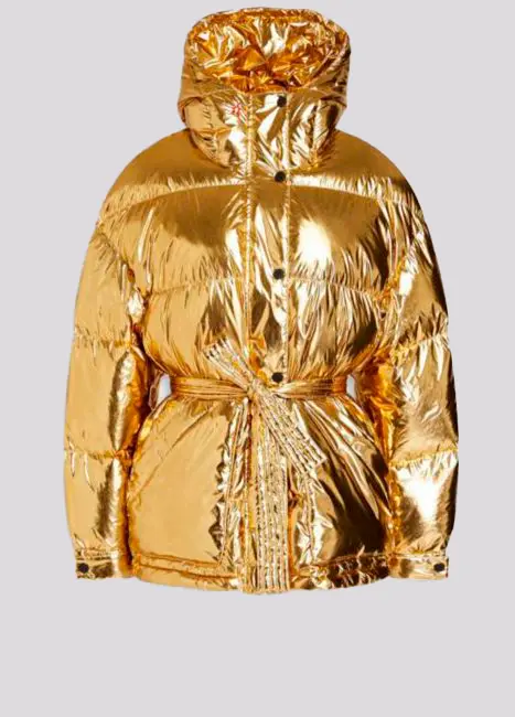 Jaqueta Perfect Moment Quilted Metallic Gold