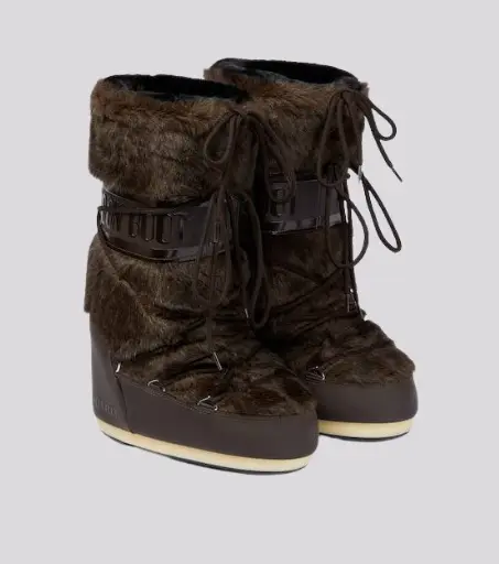 Bota moon boot icon brown faux fur 