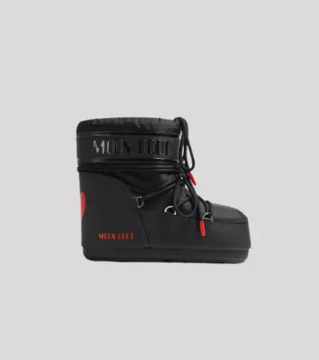 Bota moon boot icon low black heart 