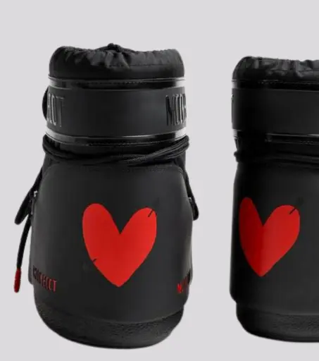Bota moon boot icon low black heart 