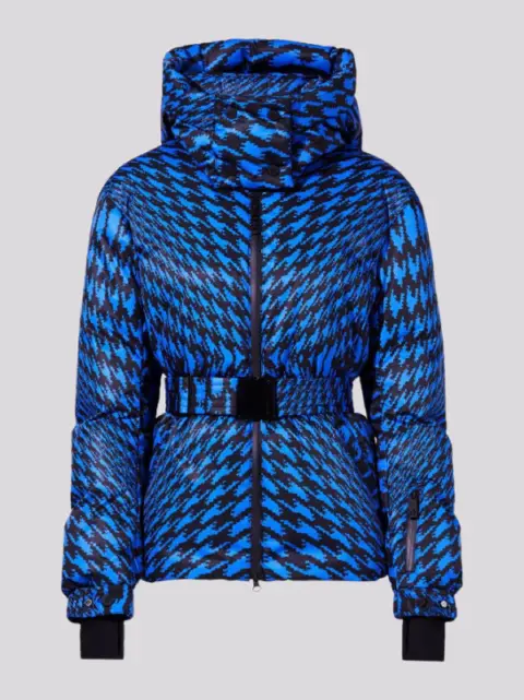 Jaqueta Perfect Moment Candice Ski Parka Twisted Houdstooth Black true Indigo
