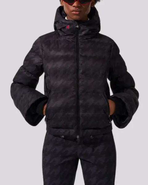 Jaqueta Perfect Moment Polar Flare Houdstooth Black&Black