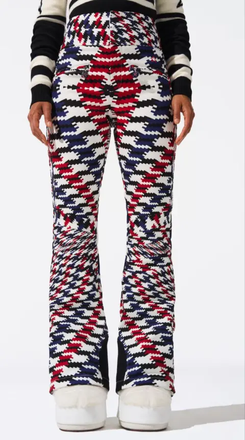 Calça Perfect Moment Aurora High Flaire Houdstooth Red