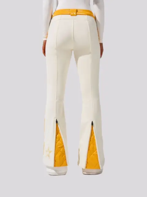 Calça Perfect Moment Mid Rise Carving Canary Yellow White
