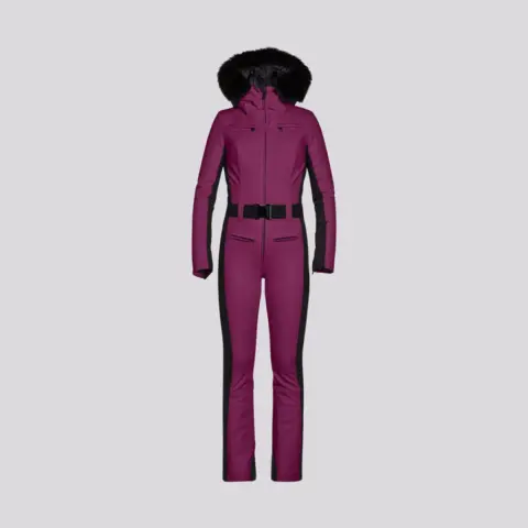 Macacão Goldbergh Parry Jumpsuit Faux Fur Grape 