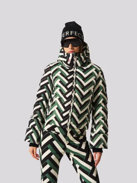 Jaqueta Perfect Moment Polar Flare Waffle Print Green 