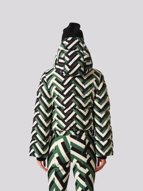 Jaqueta Perfect Moment Polar Flare Waffle Print Green 